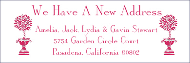 New Address Topiary Labels